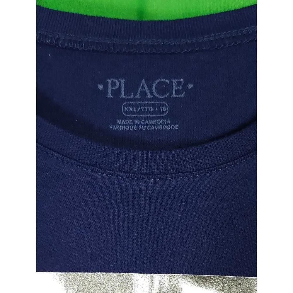 Children’s Place Girl’s Graphic Tee 16 XXL Navy Gold NWT
